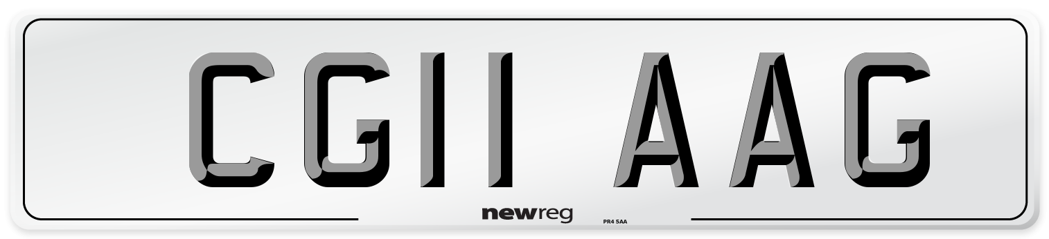 CG11 AAG Number Plate from New Reg